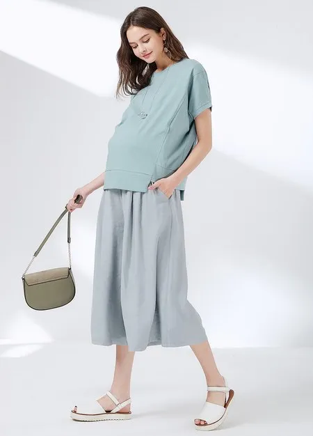 211007B Asymmetric Maternity & Nursing Top