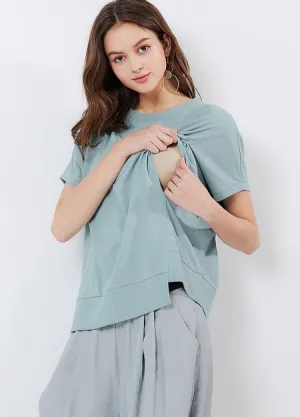 211007B Asymmetric Maternity & Nursing Top
