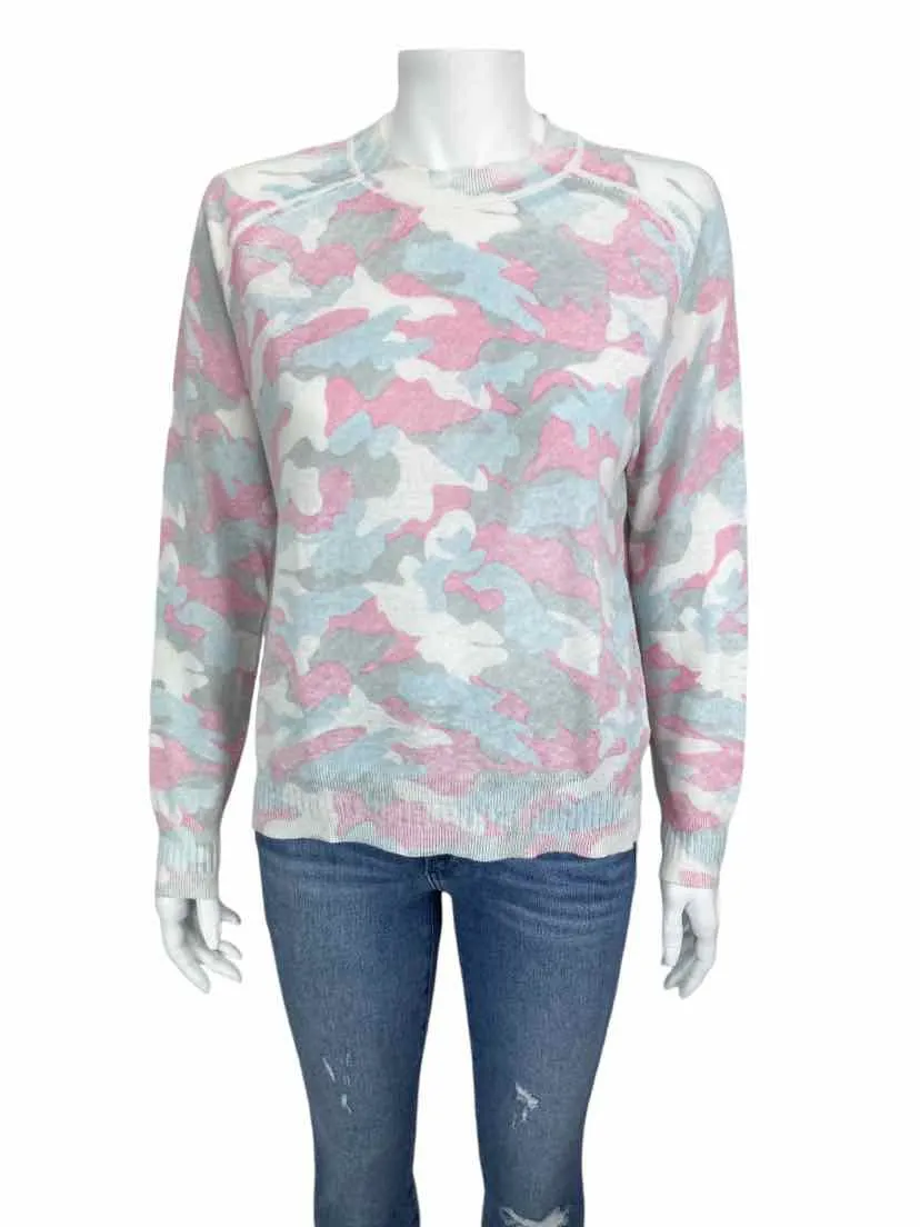 27 Miles Malibu Women's Camo Linen-Blend Sweater Ivory/Multi Size S