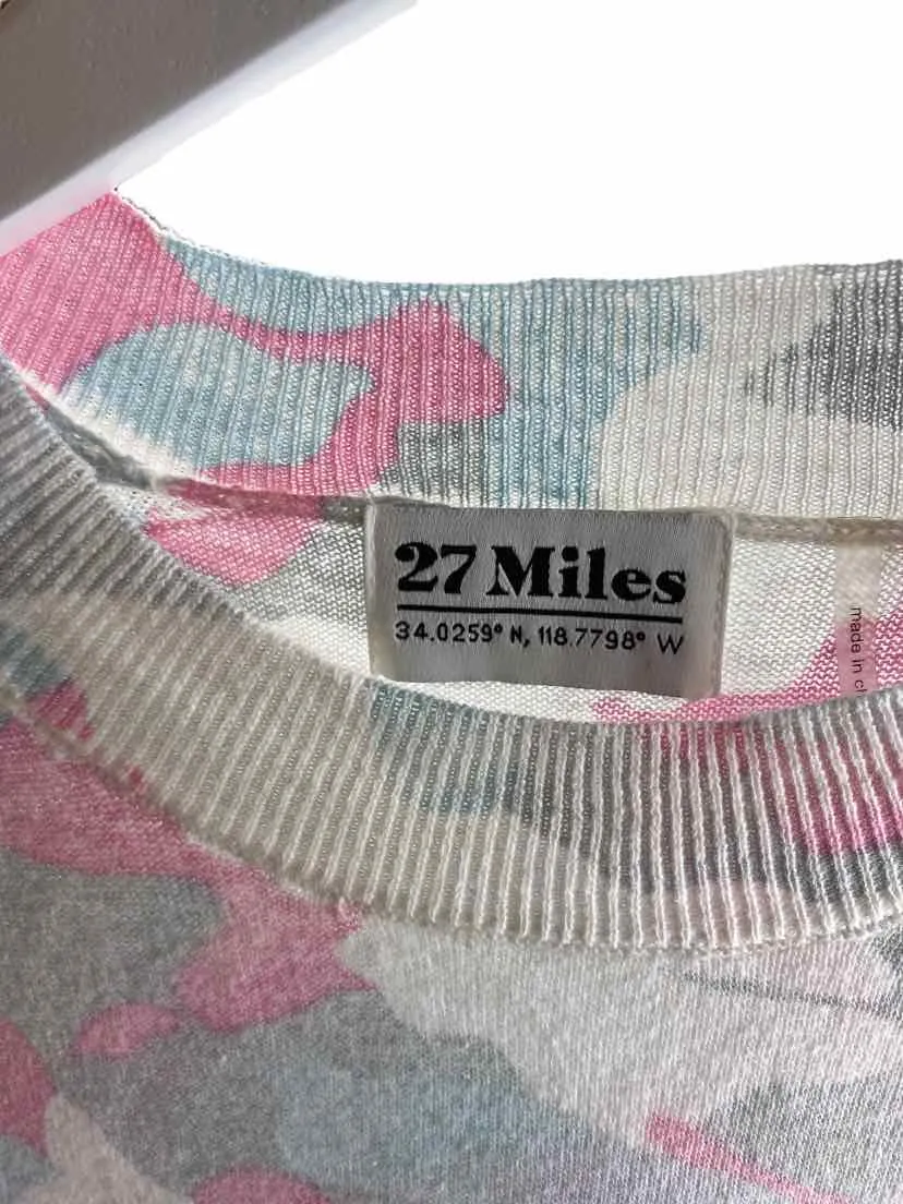 27 Miles Malibu Women's Camo Linen-Blend Sweater Ivory/Multi Size S