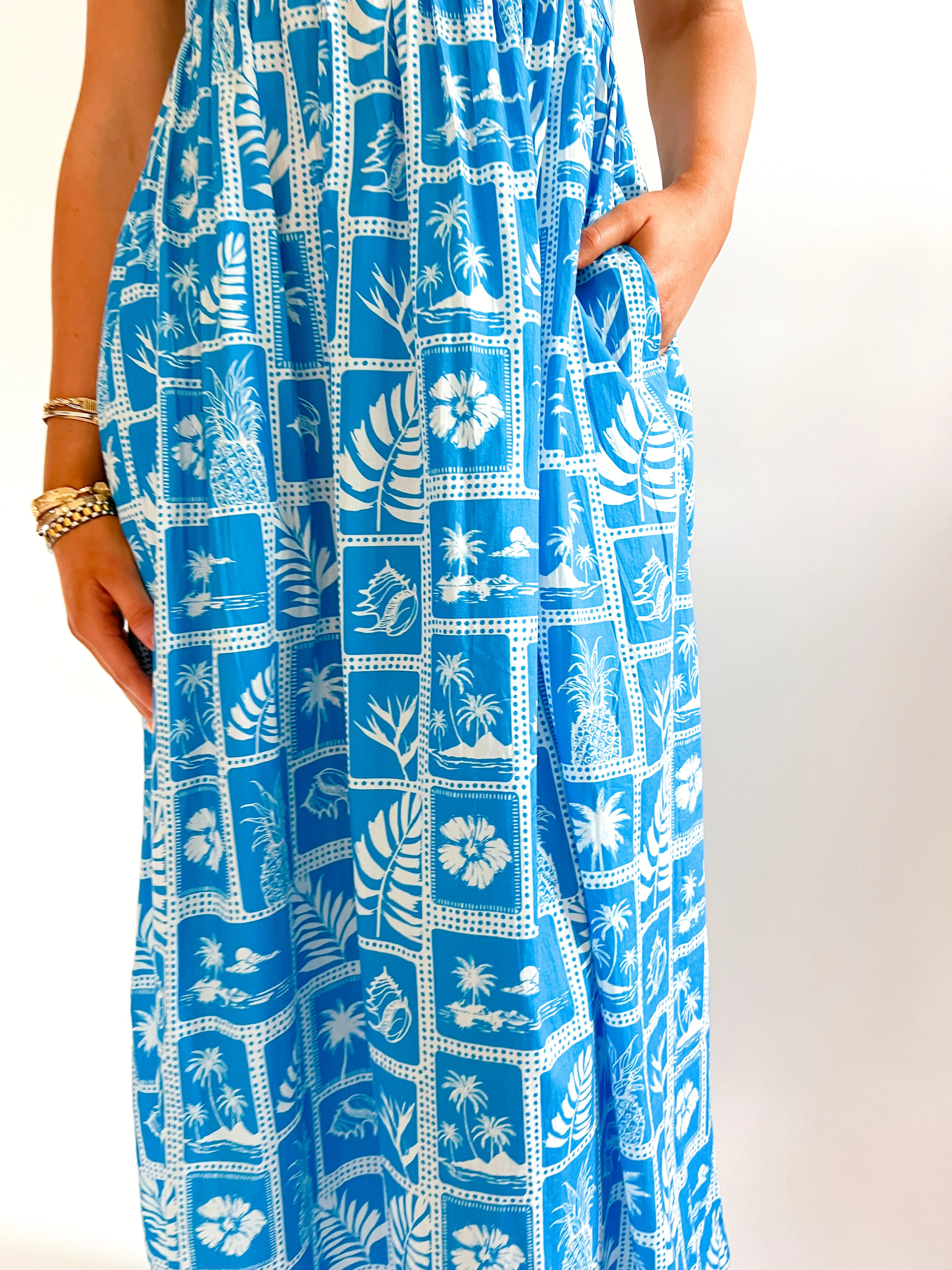 Abigail Postcard Print Dress