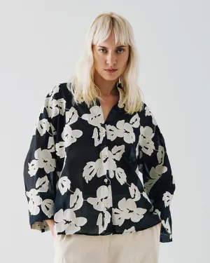 Access Fashion Black/Cream Floral Print Shirt