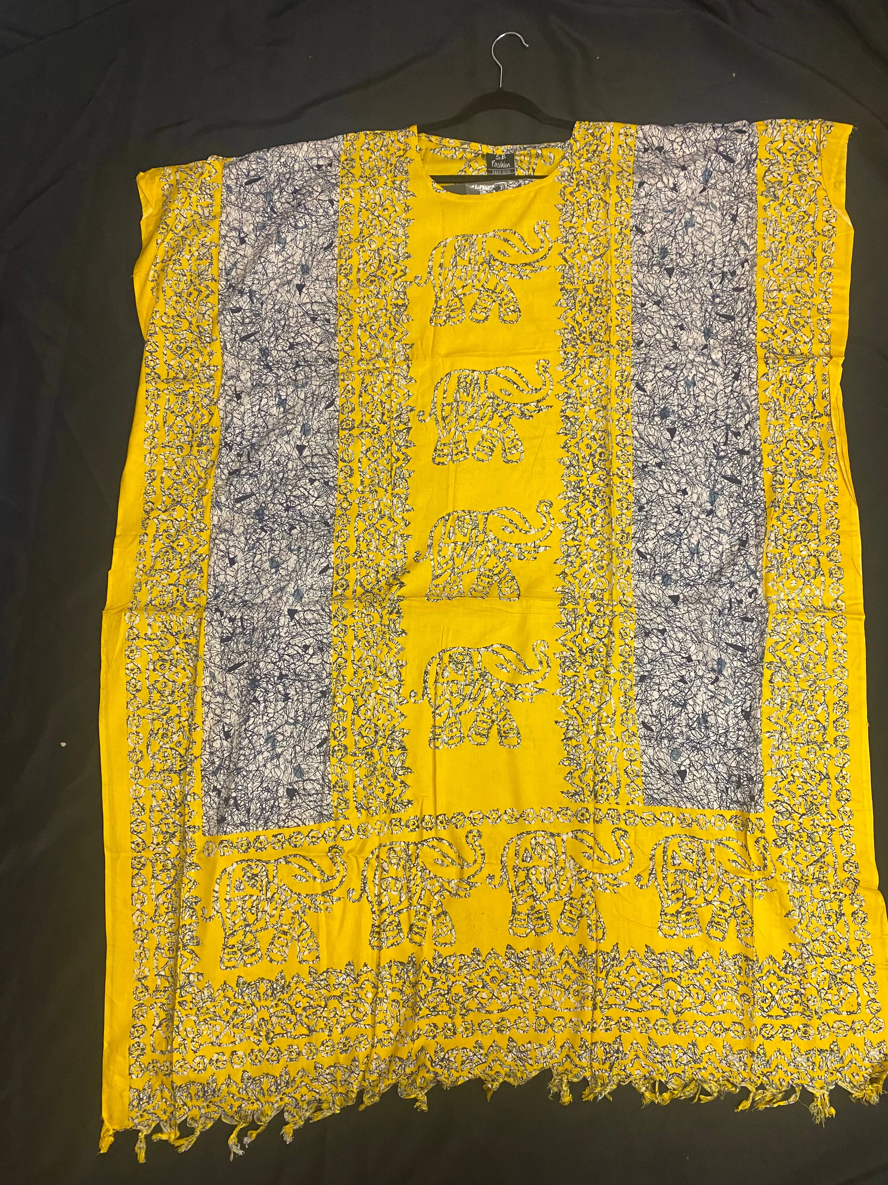 African Print Boubou Dress with Head Wrap