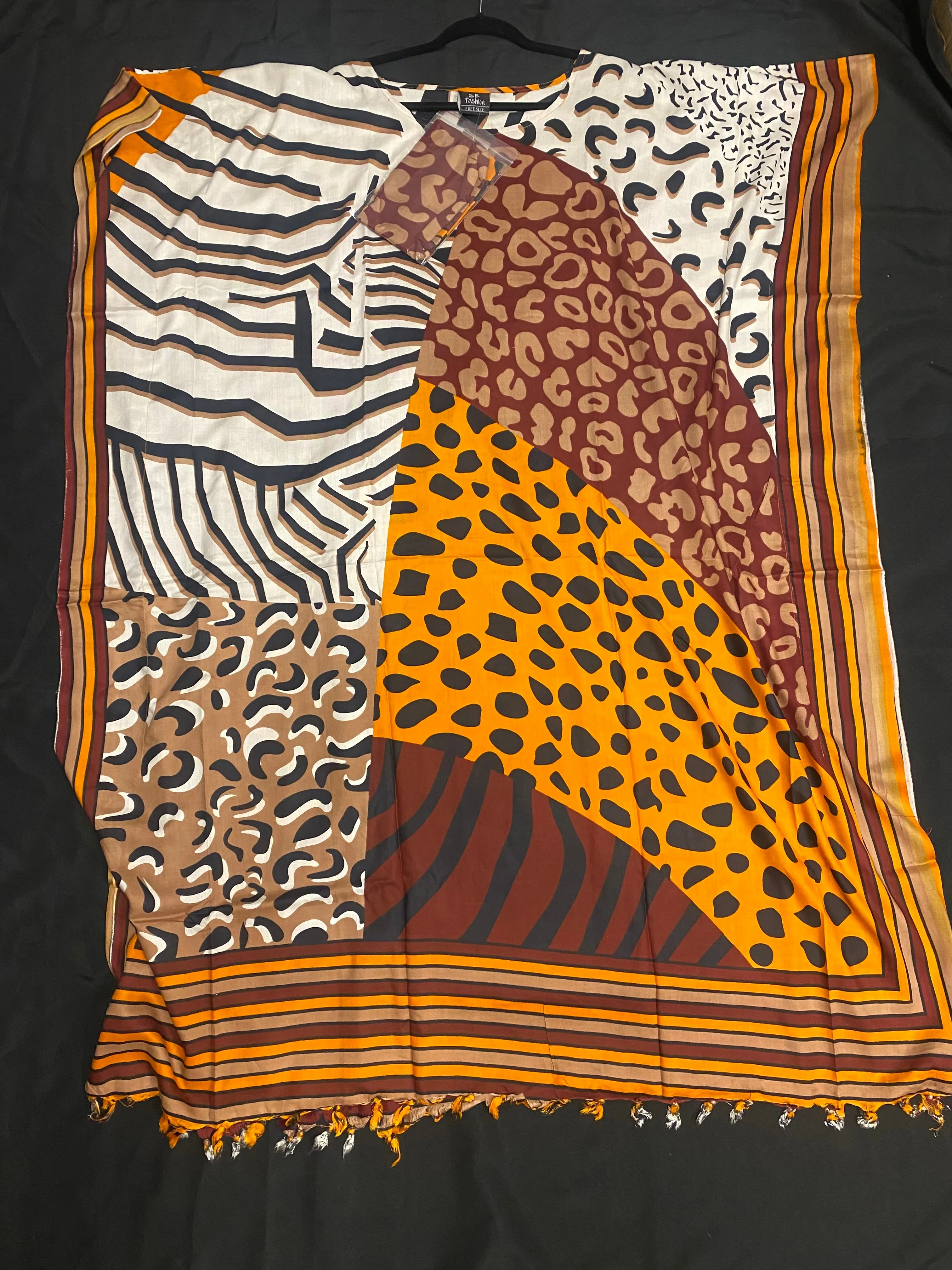 African Print Boubou Dress with Head Wrap