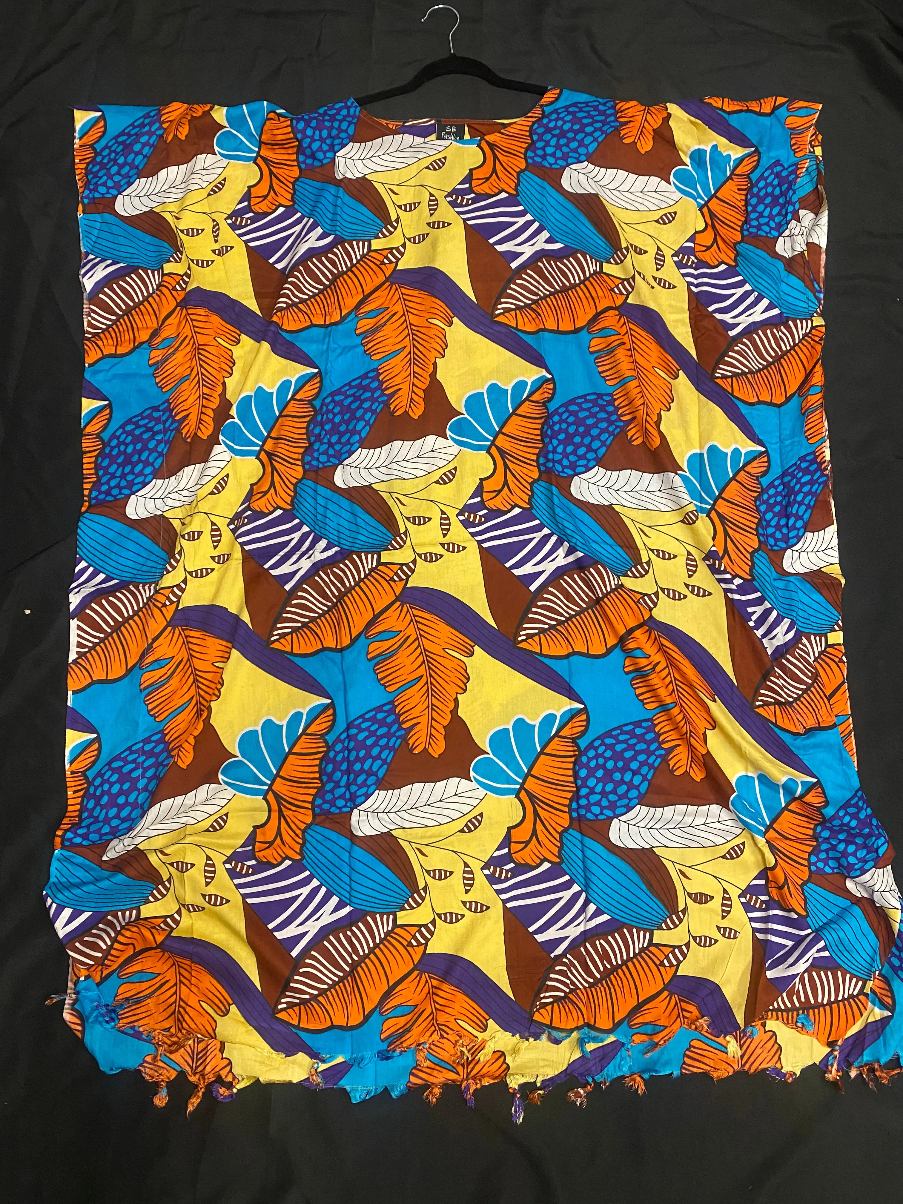 African Print Boubou Dress with Head Wrap