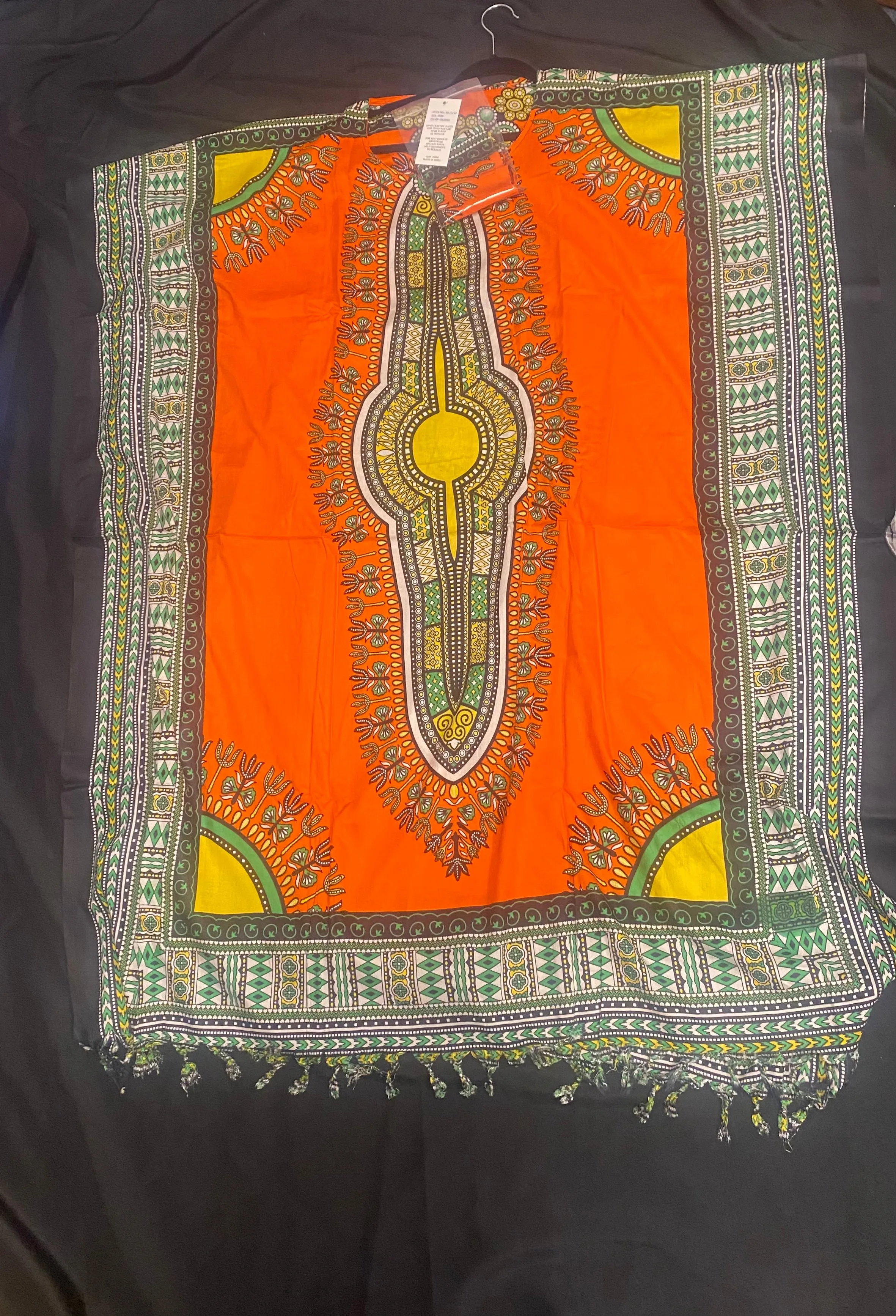 African Print Boubou Dress with Head Wrap