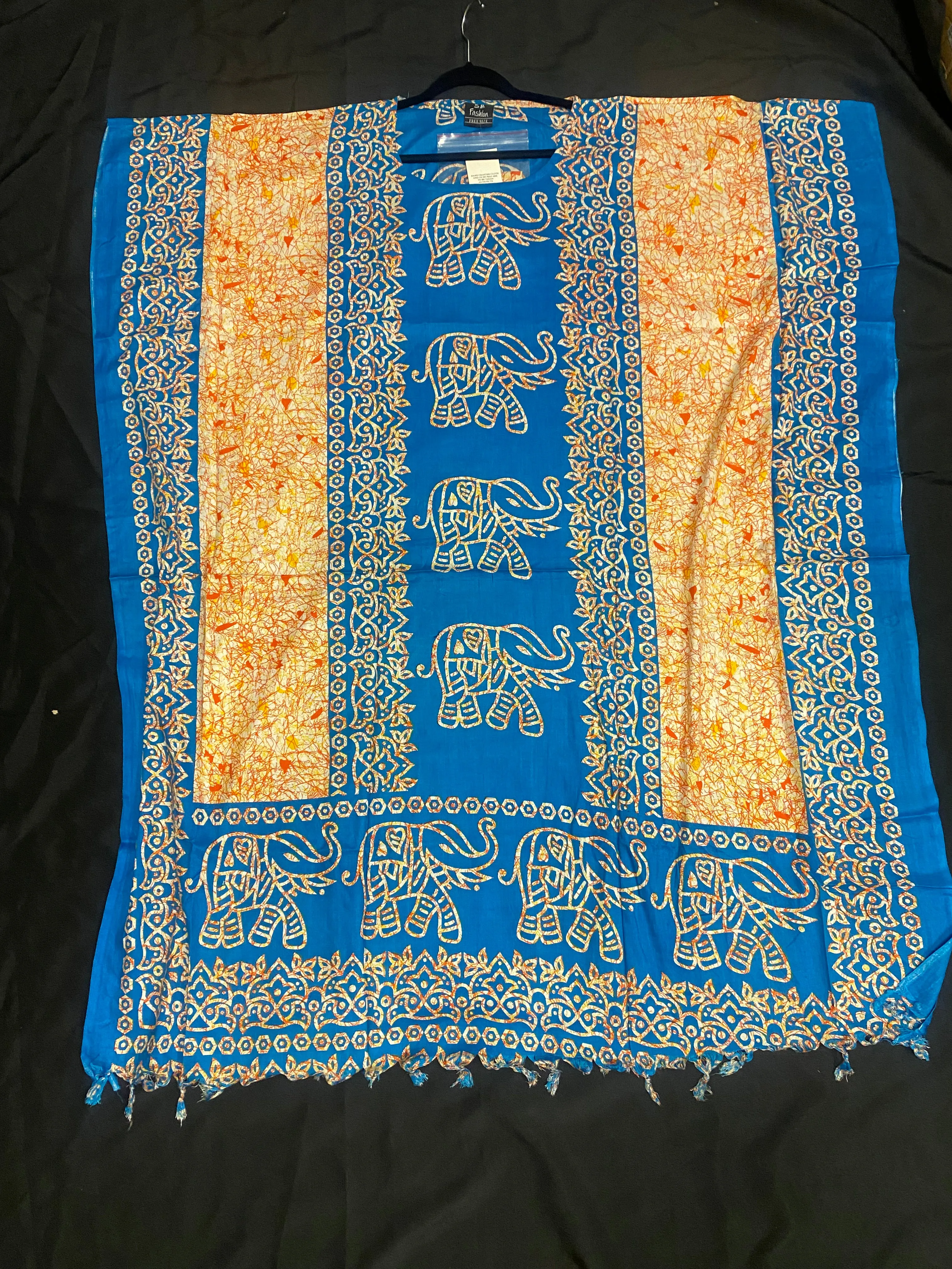 African Print Boubou Dress with Head Wrap