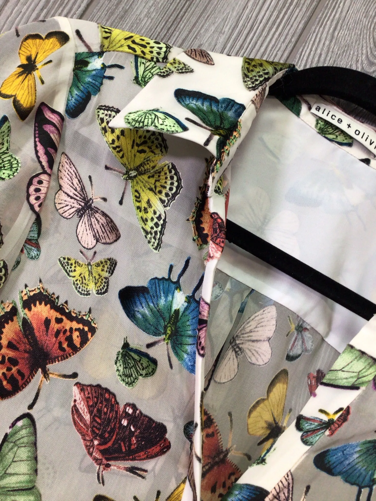Alice   Olivia Butterfly Blouse Size Small