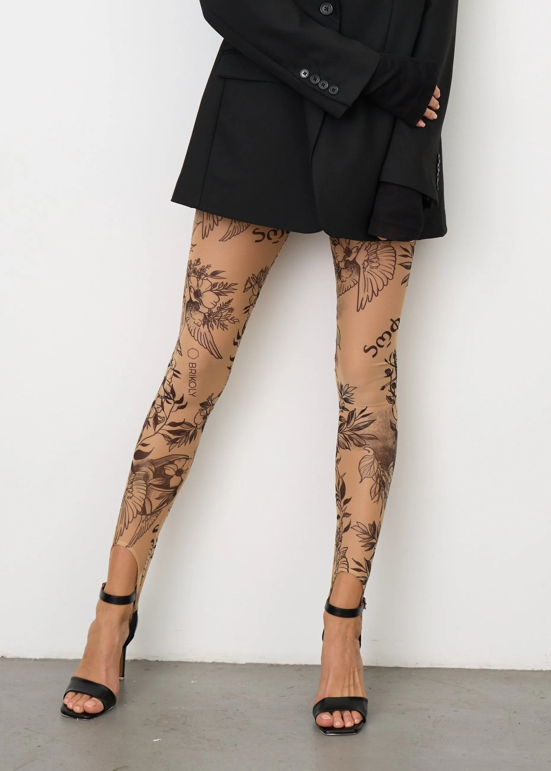 Antik Sheer Mesh Tattoo Effect Leggings for Women – Bold & Stylish