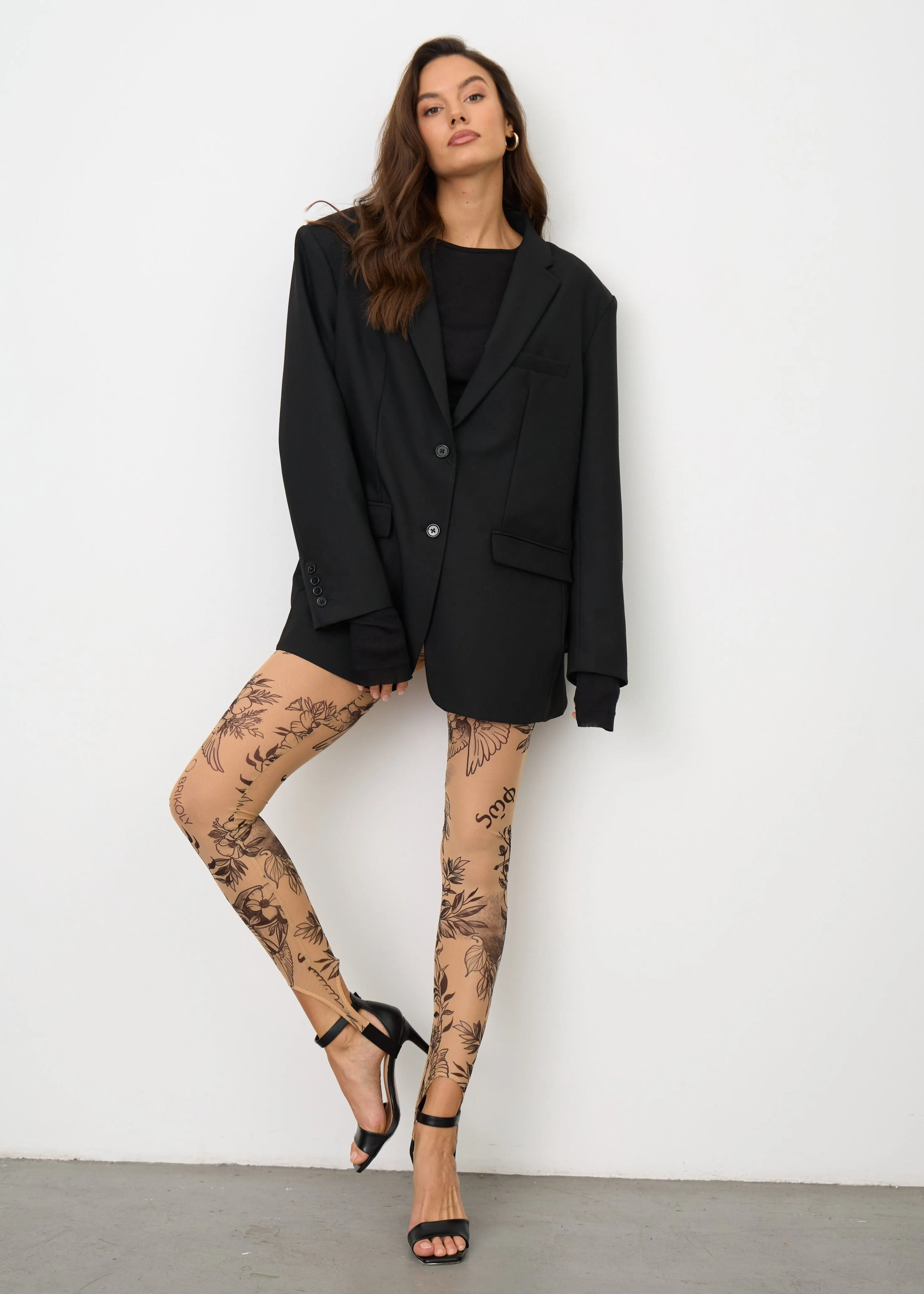 Antik Sheer Mesh Tattoo Effect Leggings for Women – Bold & Stylish