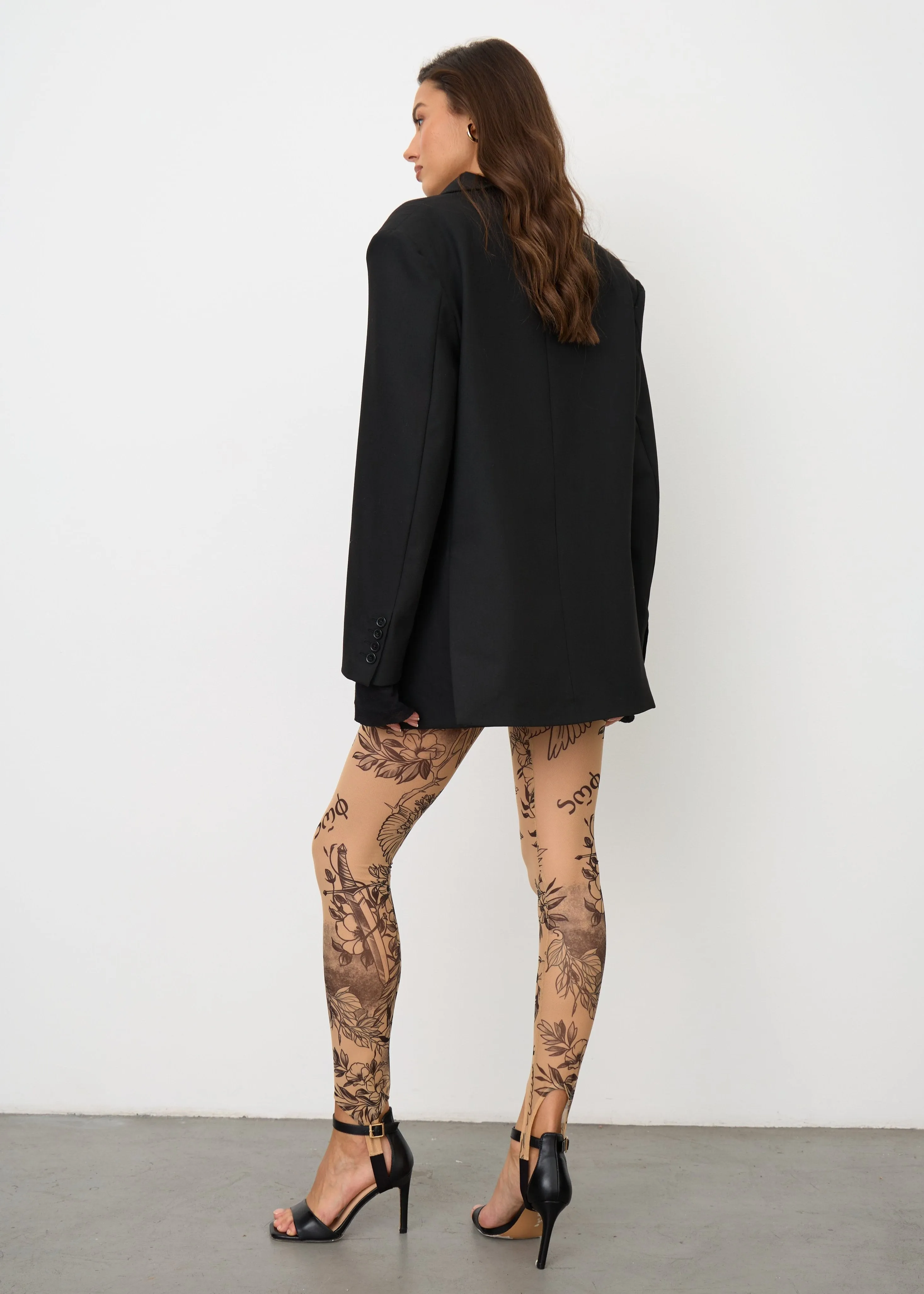Antik Sheer Mesh Tattoo Effect Leggings for Women – Bold & Stylish