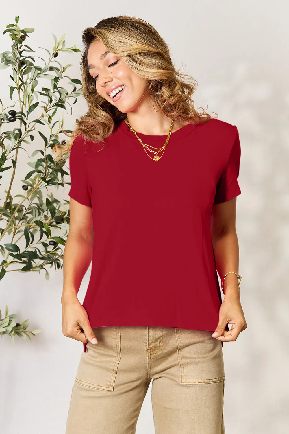 Basic Bae Full Size Round Neck Short Sleeve Top S-3XL
