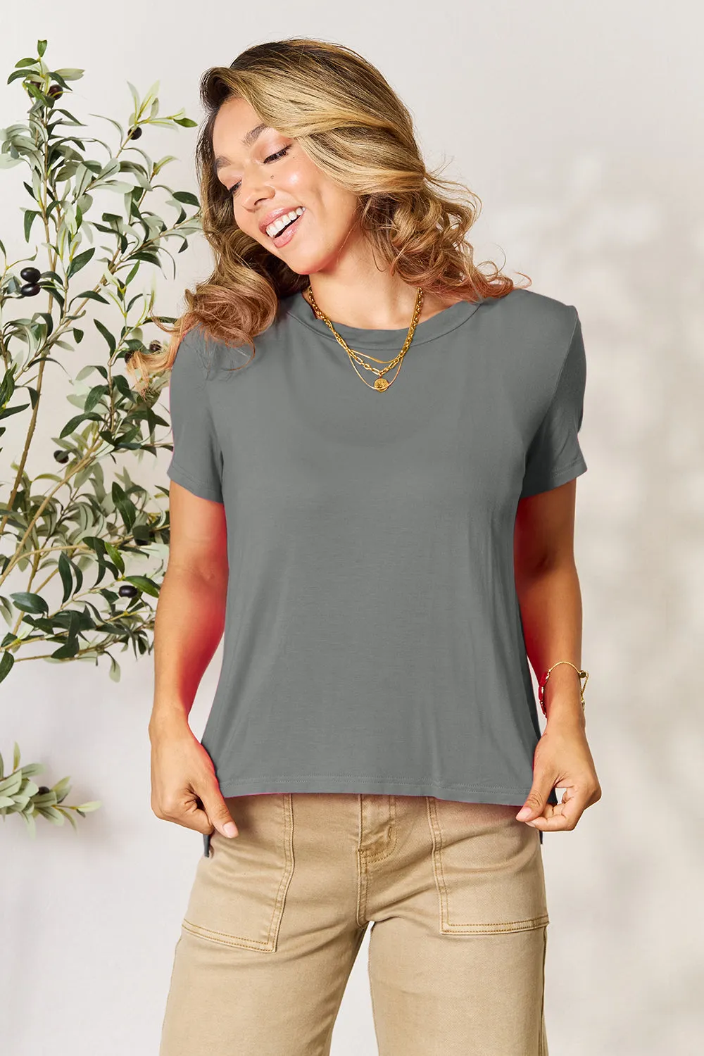Basic Bae Full Size Round Neck Short Sleeve Top S-3XL