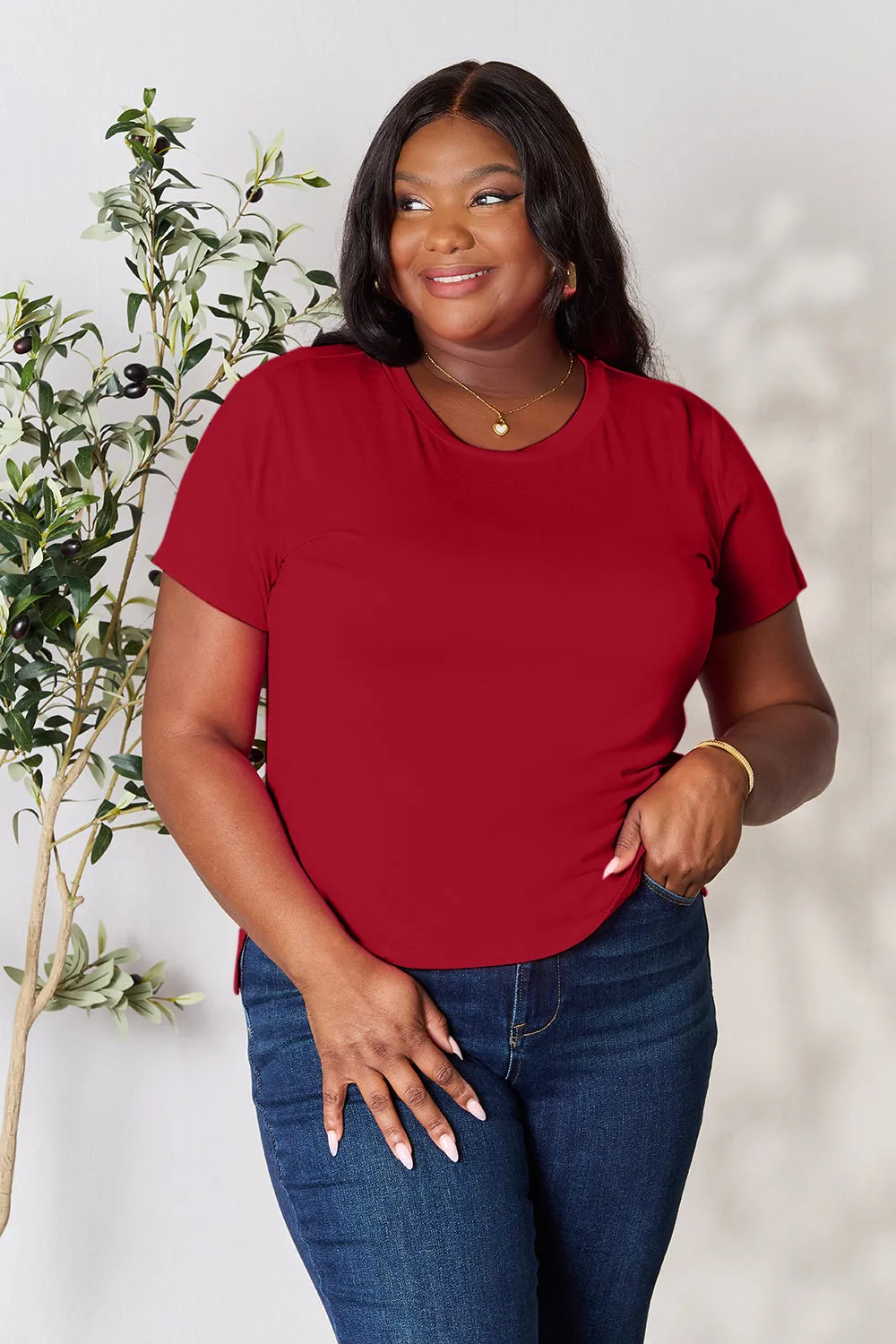 Basic Bae Full Size Round Neck Short Sleeve Top S-3XL