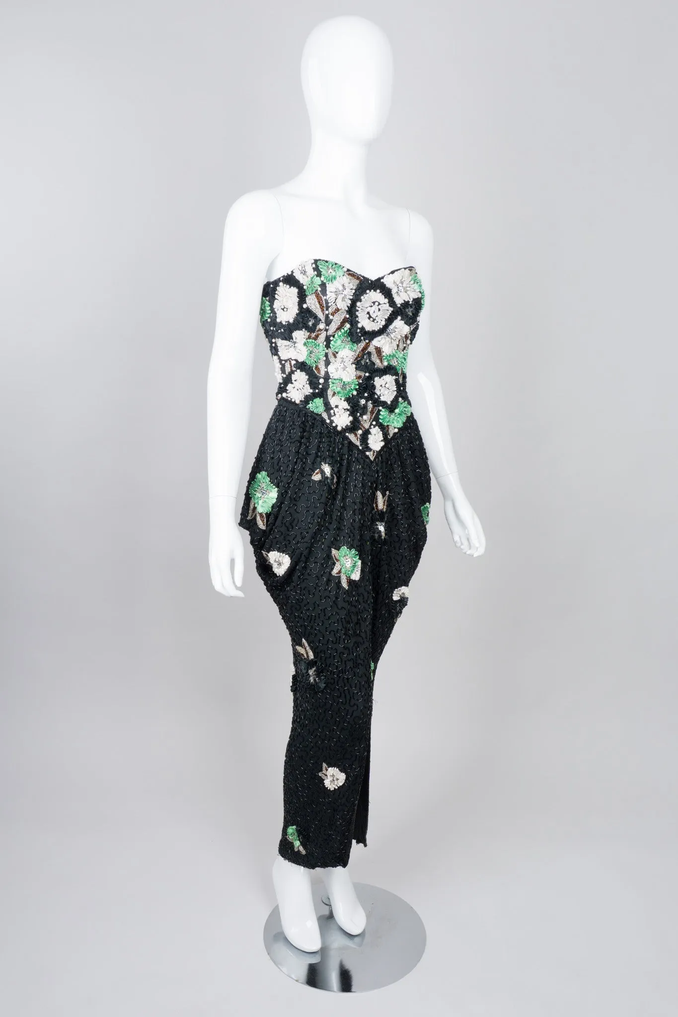Beaded Ribbon Flower Dress