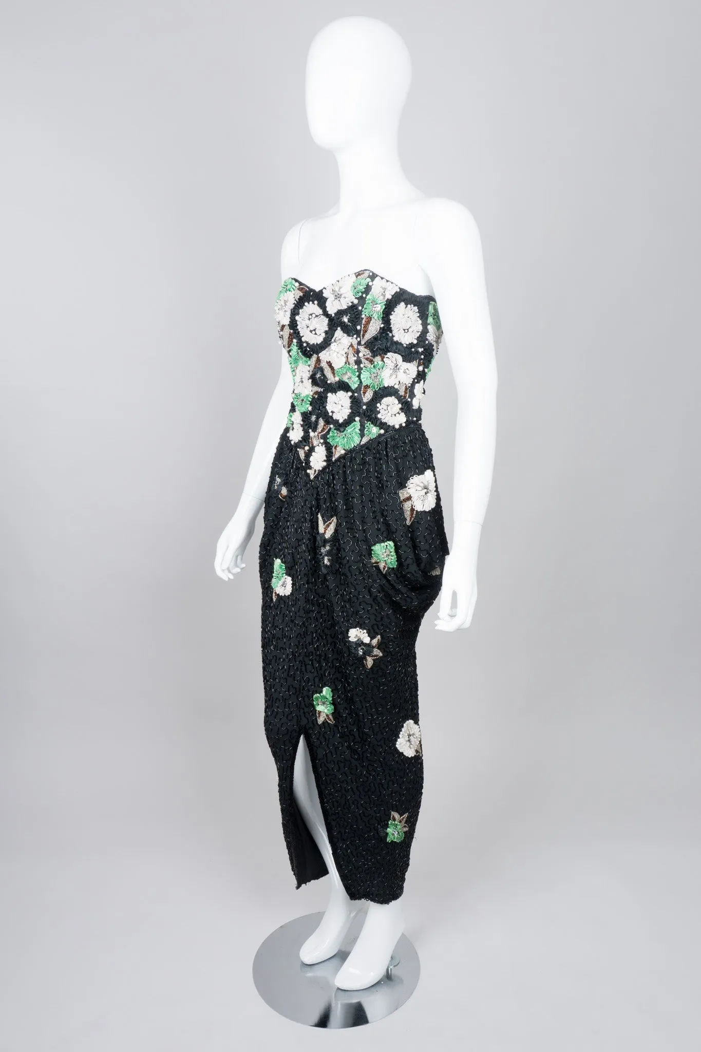 Beaded Ribbon Flower Dress