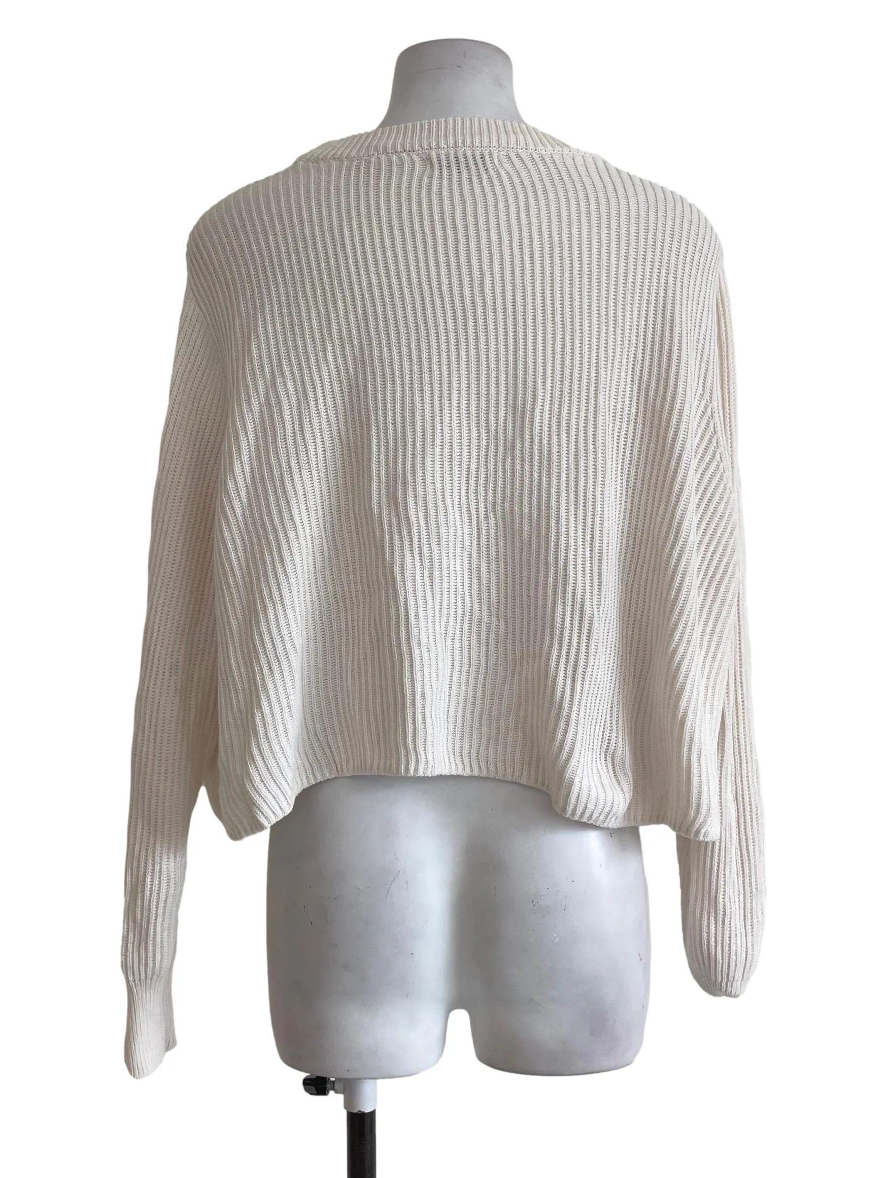 Beige Knitted Baggy Crop Top