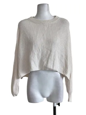 Beige Knitted Baggy Crop Top