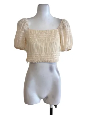 Beige Pleated Top