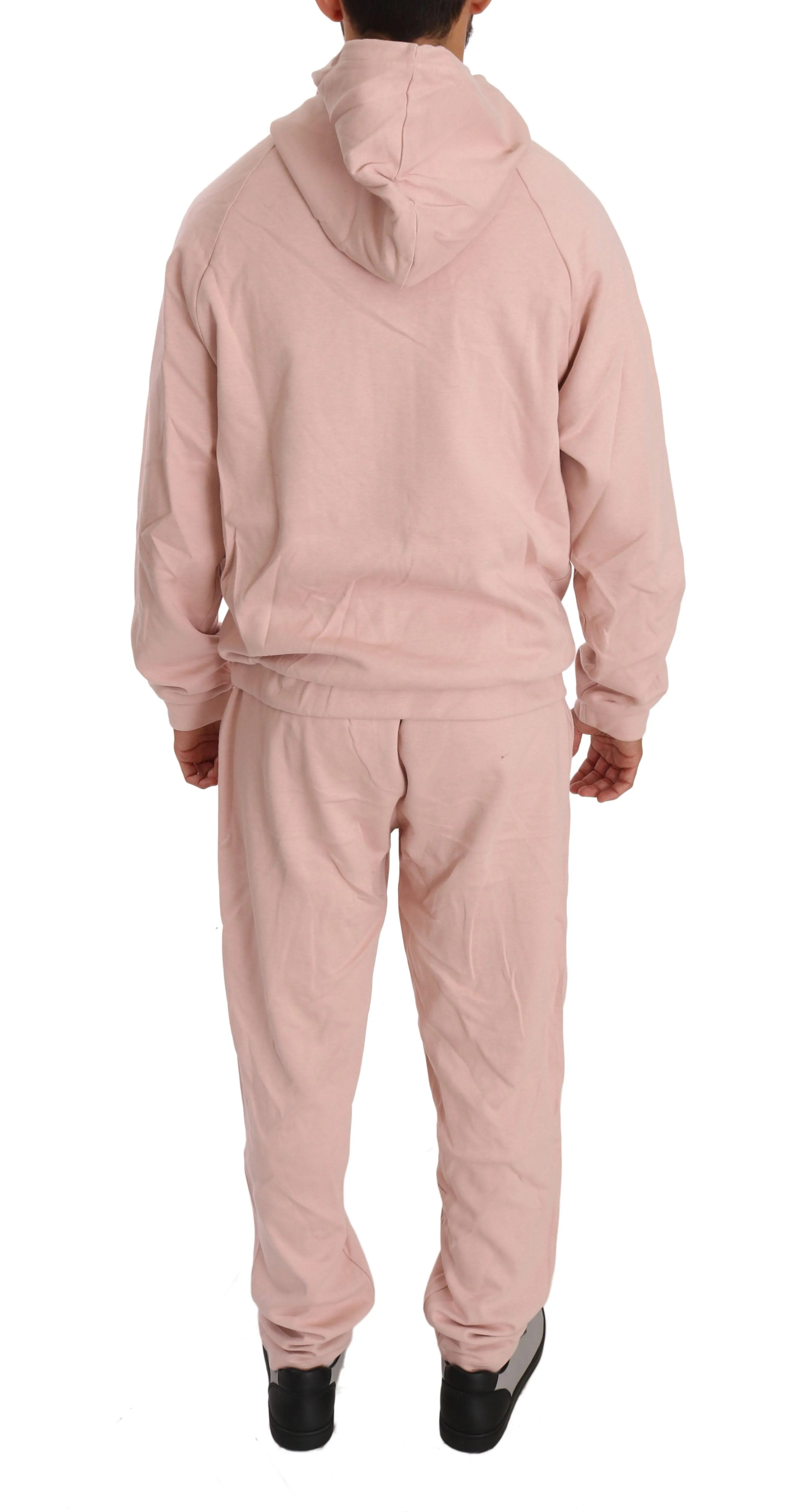 Billionaire Italian Couture Pink Cotton Sweater Pants Tracksuit