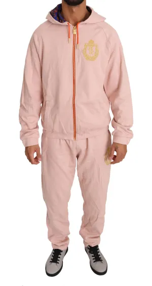 Billionaire Italian Couture Pink Cotton Sweater Pants Tracksuit