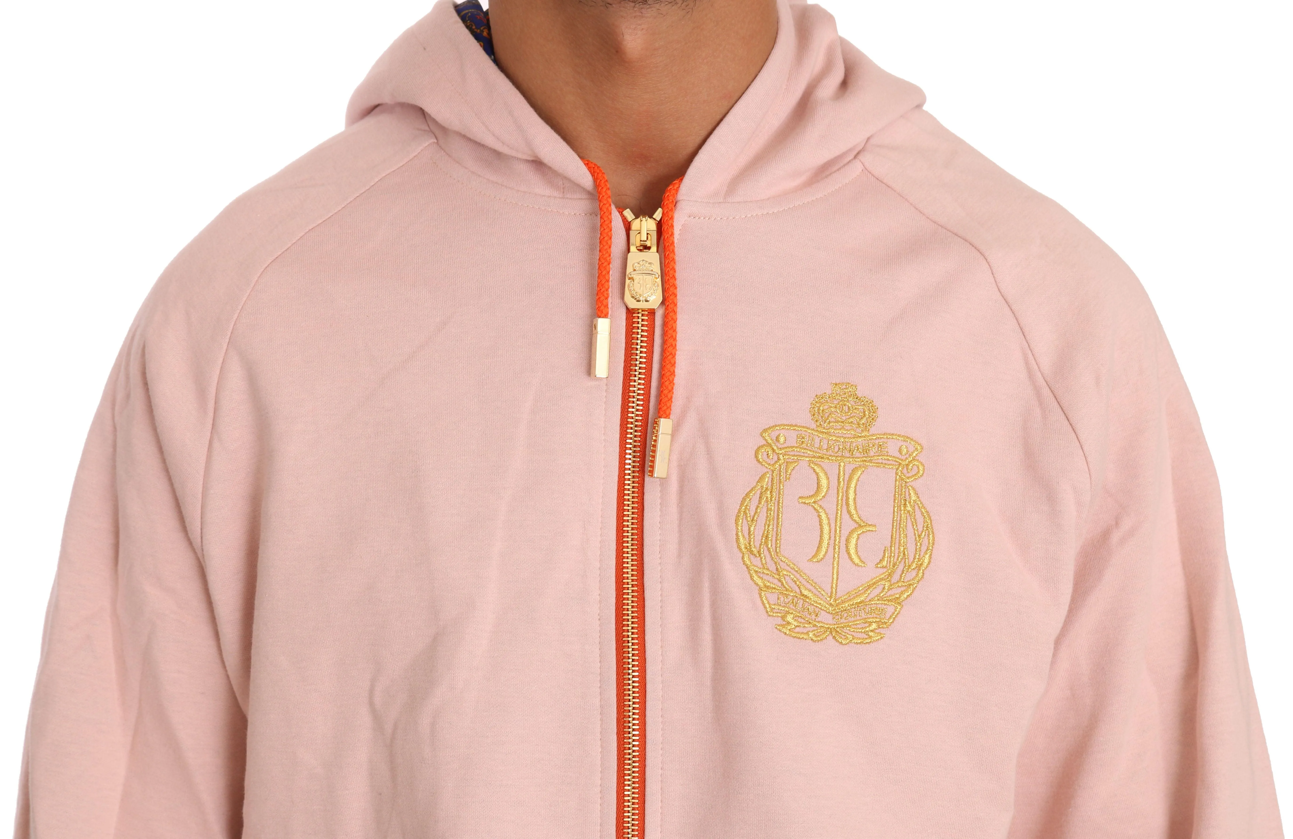 Billionaire Italian Couture Pink Cotton Sweater Pants Tracksuit