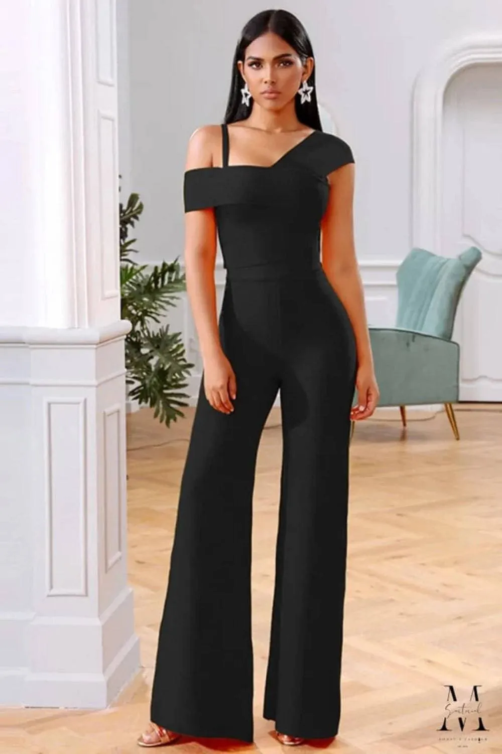 Black bodycon Top & Pants Two Piece Jumpsuit Set