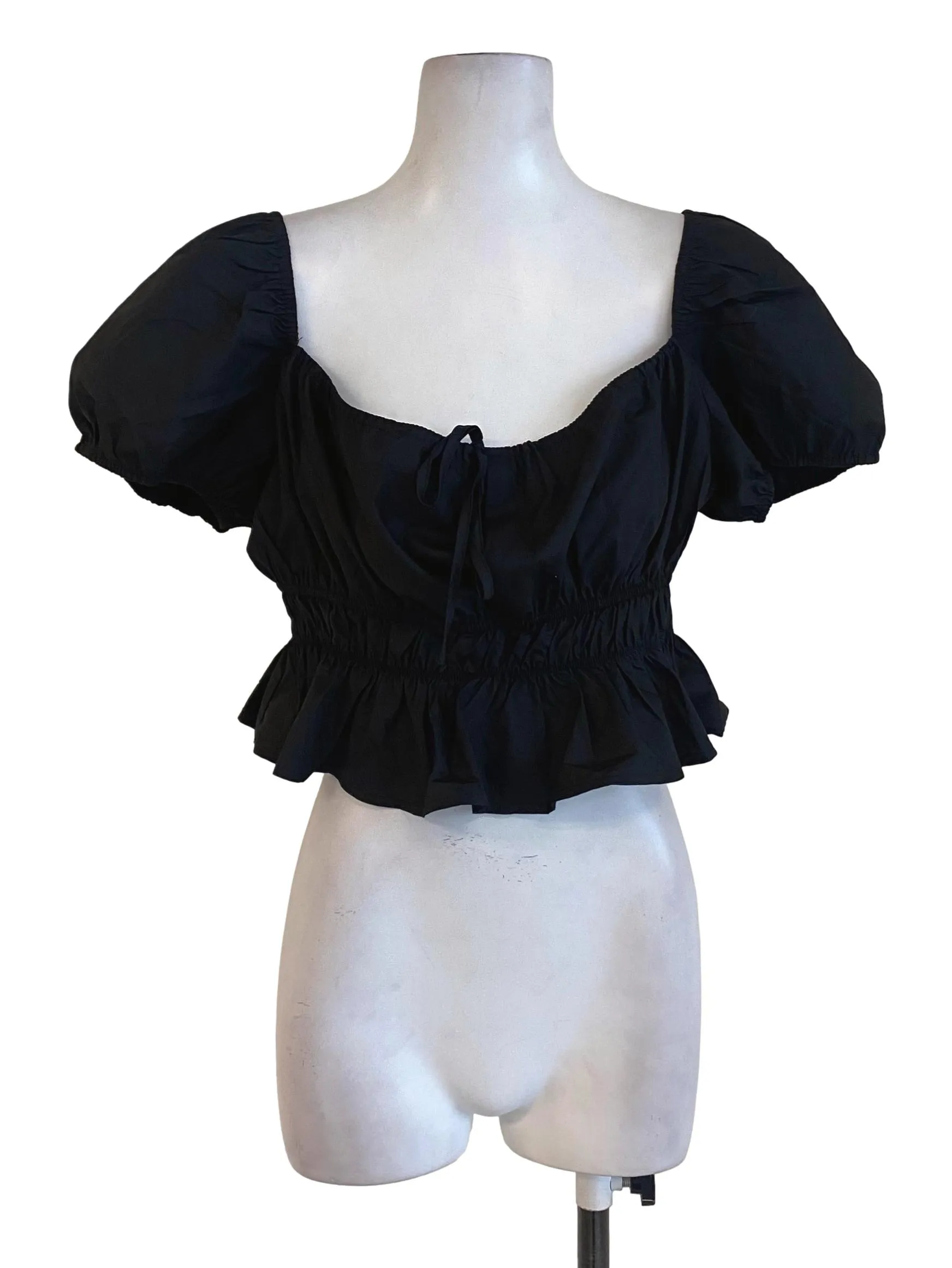 Black Puffy Sleeve Top TTR