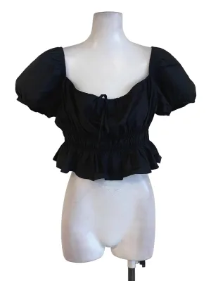 Black Puffy Sleeve Top TTR