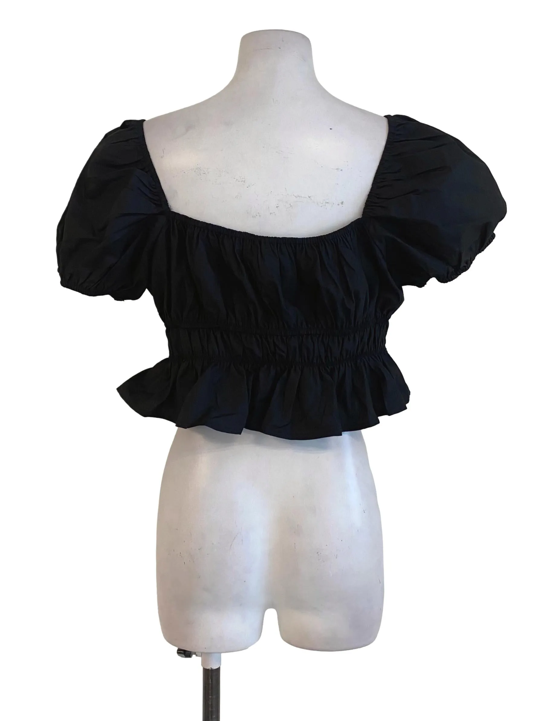 Black Puffy Sleeve Top TTR