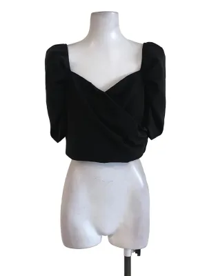 Black Puffy Sleeve Top