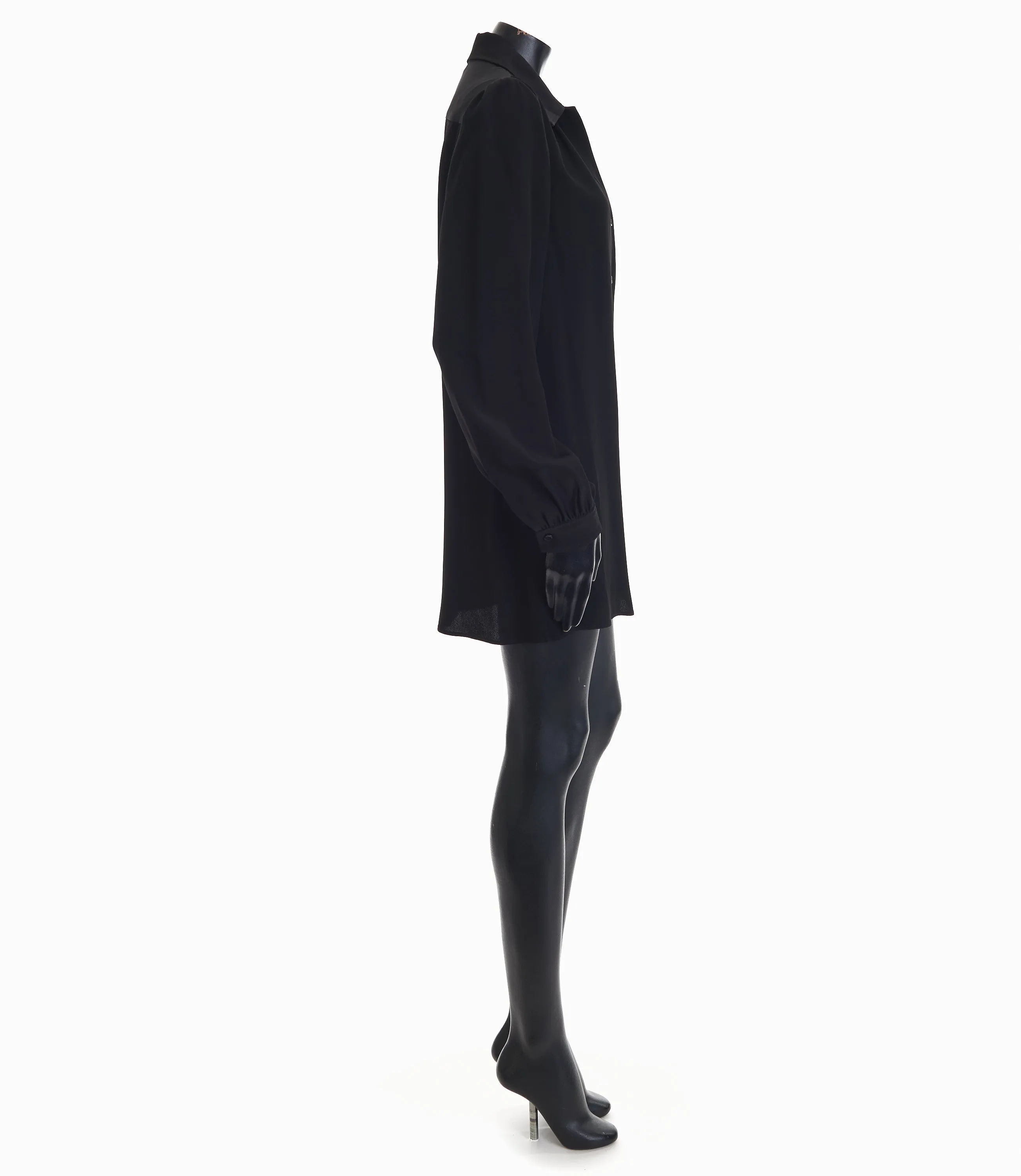 Black Silk Blend Poplin Shirt