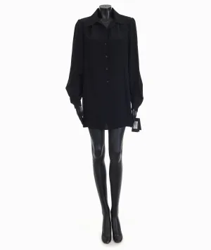 Black Silk Blend Poplin Shirt