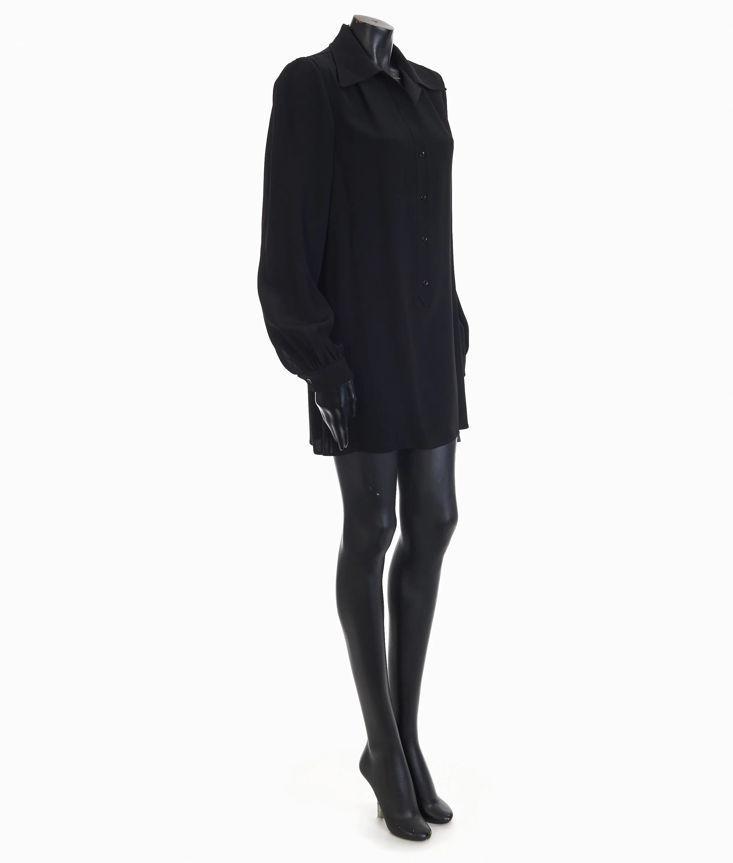 Black Silk Blend Poplin Shirt