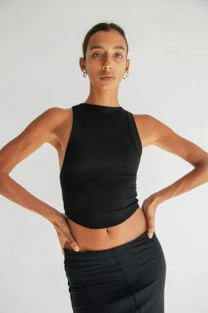 Black Sleeveless Crop Top