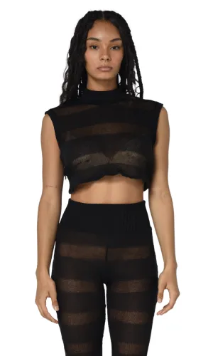 BLACK STRIPED EVA TOP