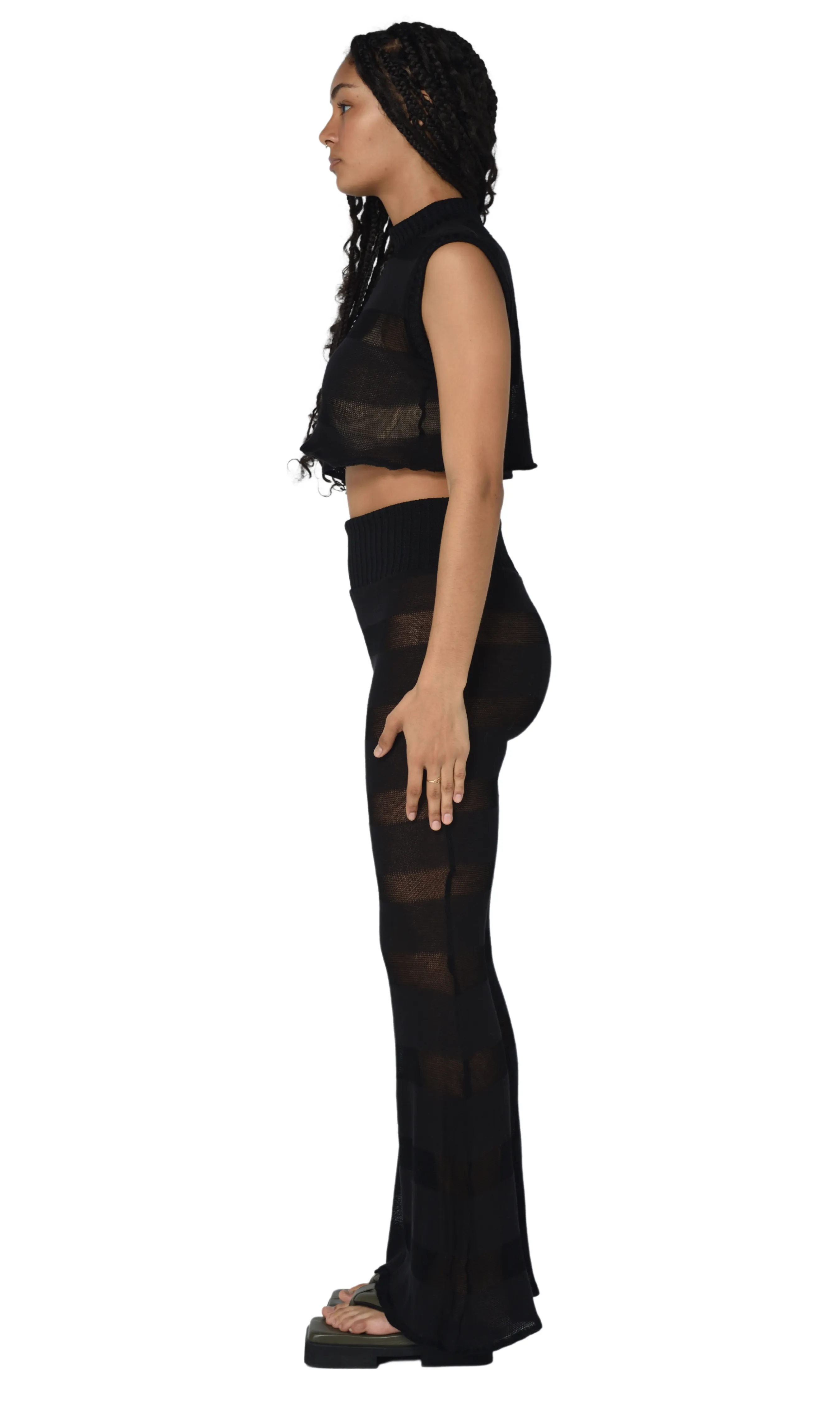 BLACK STRIPED EVA TOP