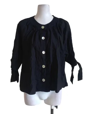 Black Textured Blouse TEM