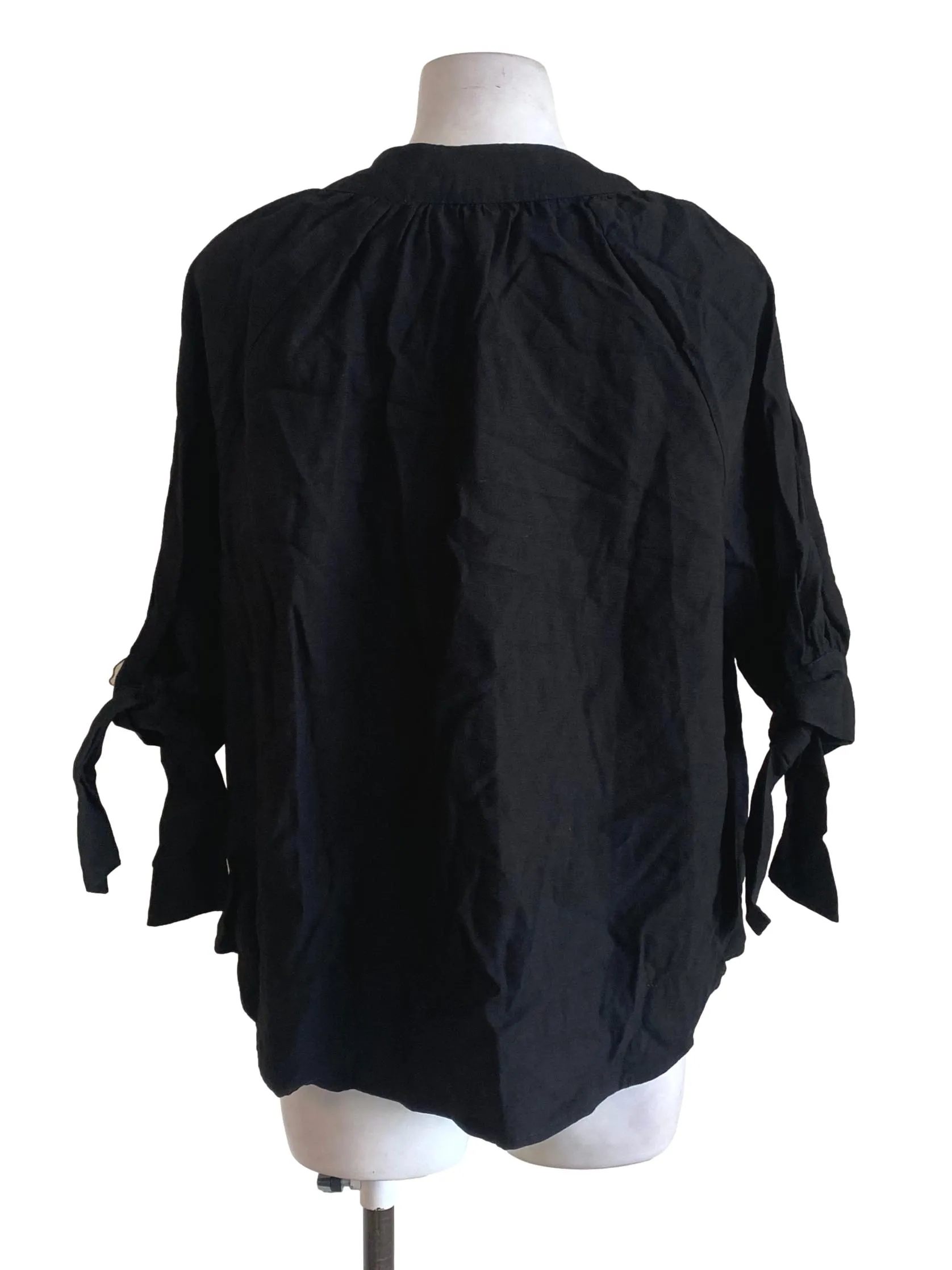 Black Textured Blouse TEM