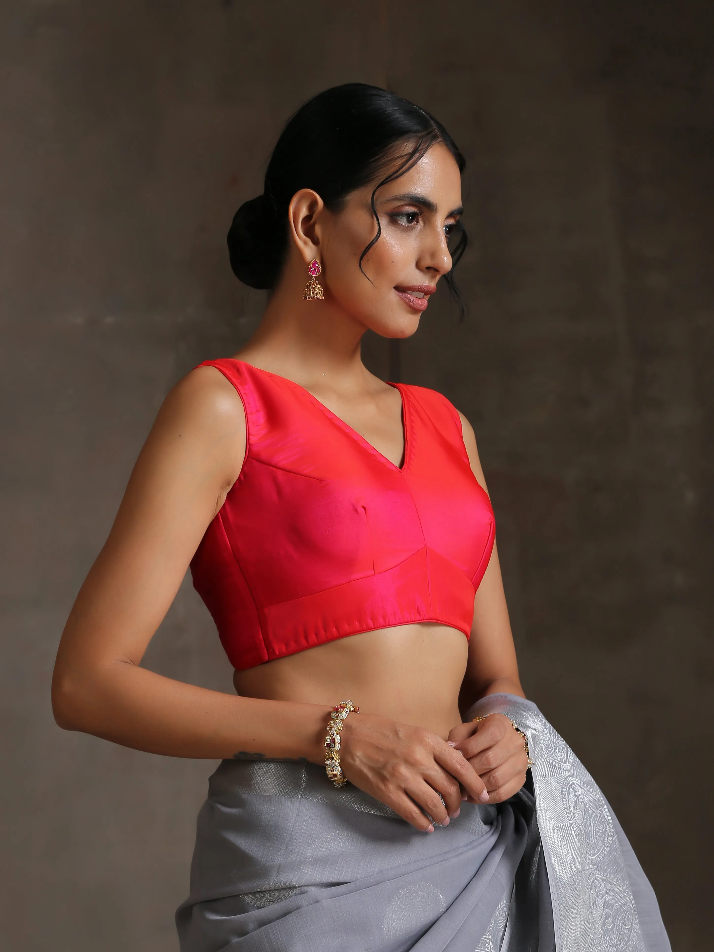 Blouse - Red Pink Reign Sleeveless