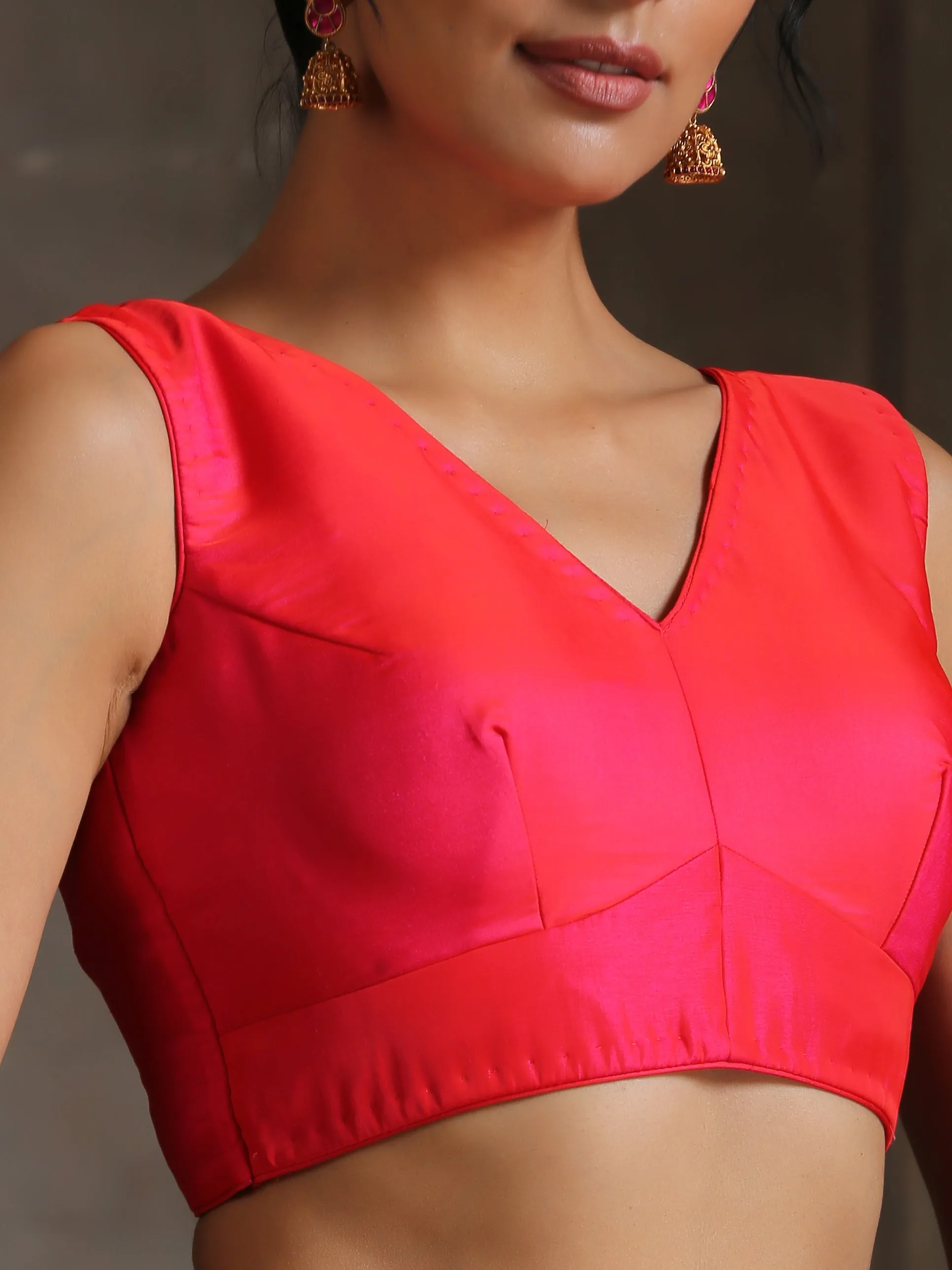Blouse - Red Pink Reign Sleeveless