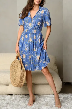 BLUE FLORAL DRESS