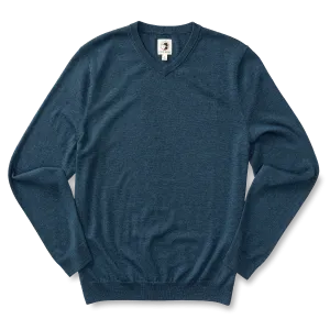 Buckley Merino V-Neck Sweater - Vintage Blue Heather