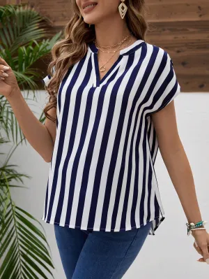 Camisa De Rayas De Manga Murciélago Para Maternidad