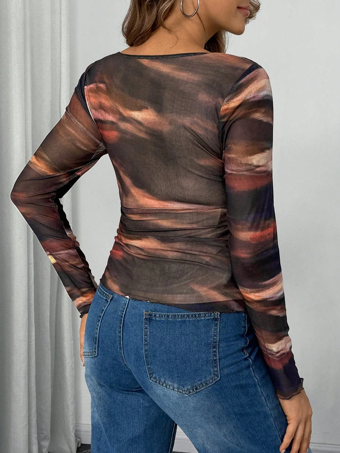 Camiseta de manga larga ajustada con estilo para maternidad