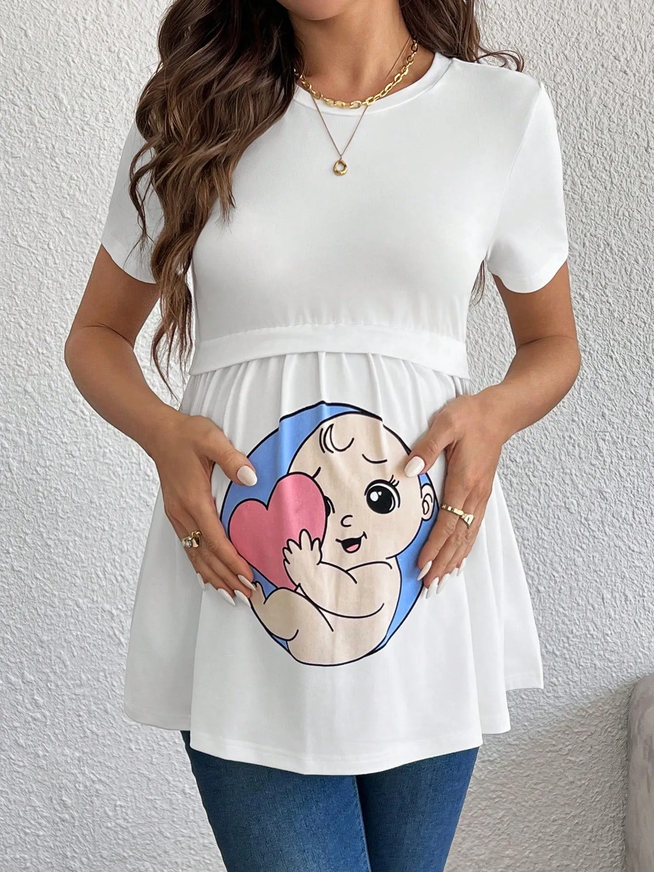 Camiseta de Maternidad Casual de Cherry Vibes en