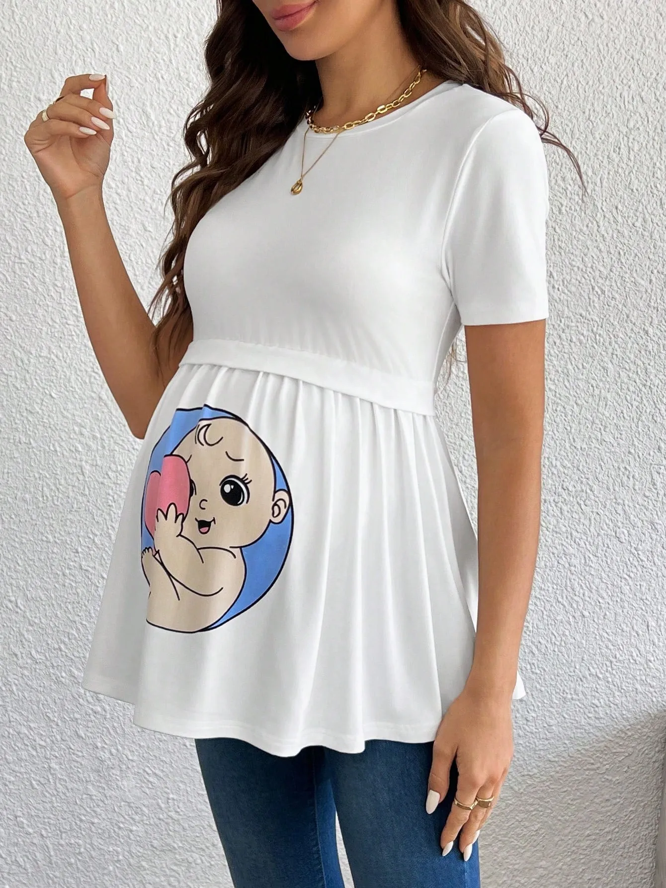 Camiseta de Maternidad Casual de Cherry Vibes en