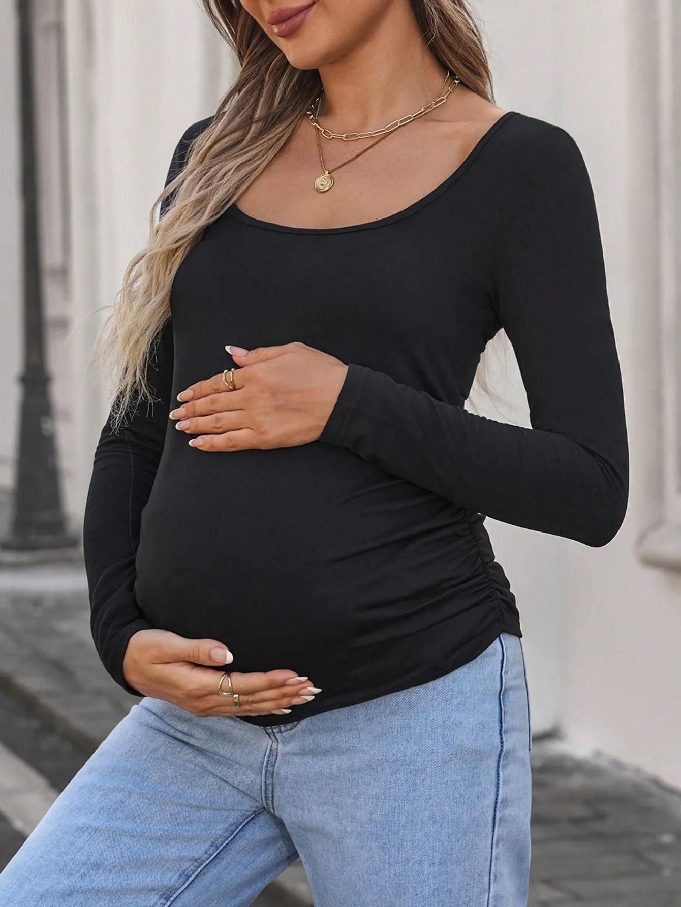 Camiseta de maternidad de manga larga