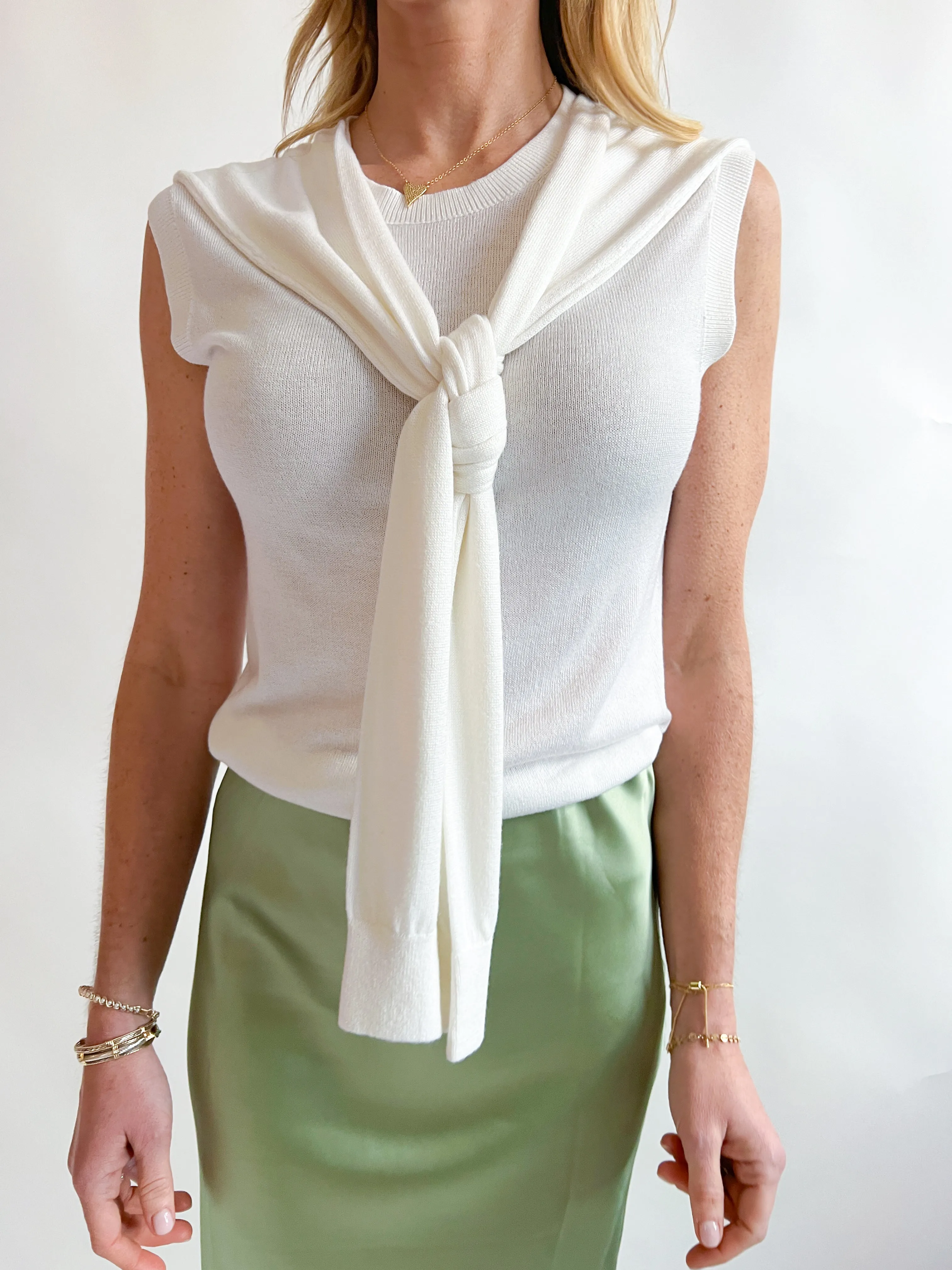 Cashmere Blend Shoulder Vest