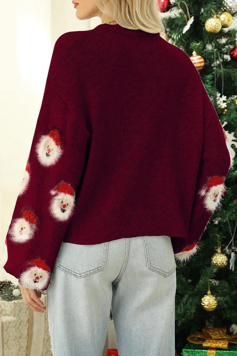 Casual Santa Claus Patchwork O Neck Sweaters(10 Colors)
